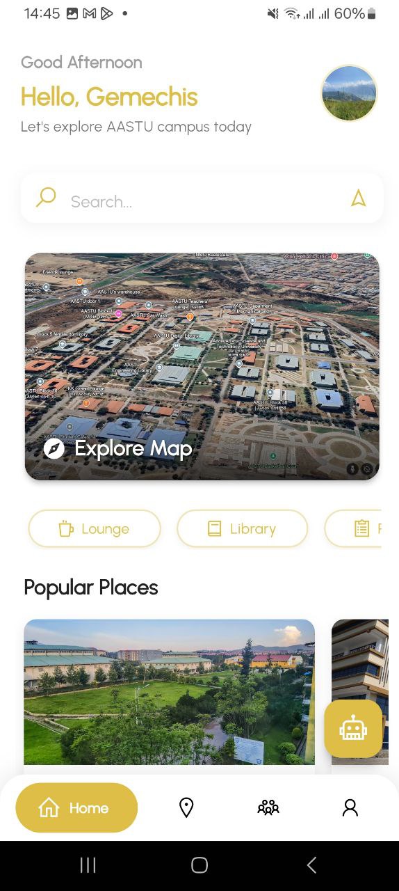 AASTU Map Screenshot - Home Screen