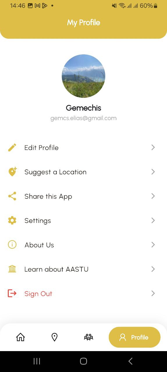 AASTU Map Screenshot - Assistant Bot